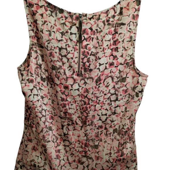 (941) LOFT Blush Pink Brown Patterns Sleeveless Top Size Medium - Picture 2 of 6